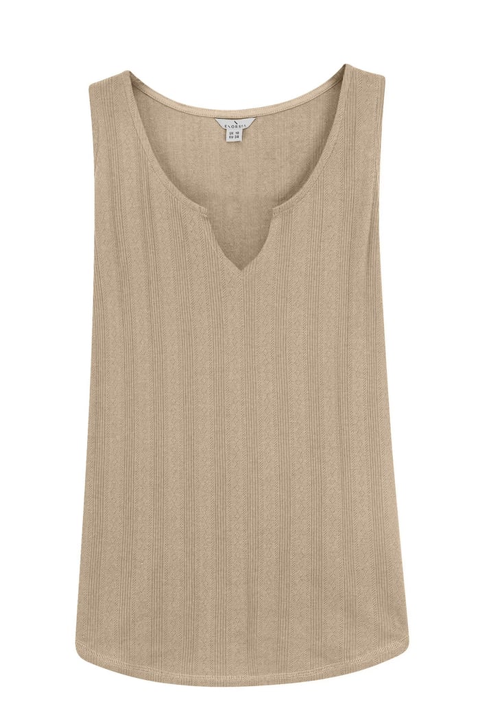 Textured Sleeveless V-neck Tank Top