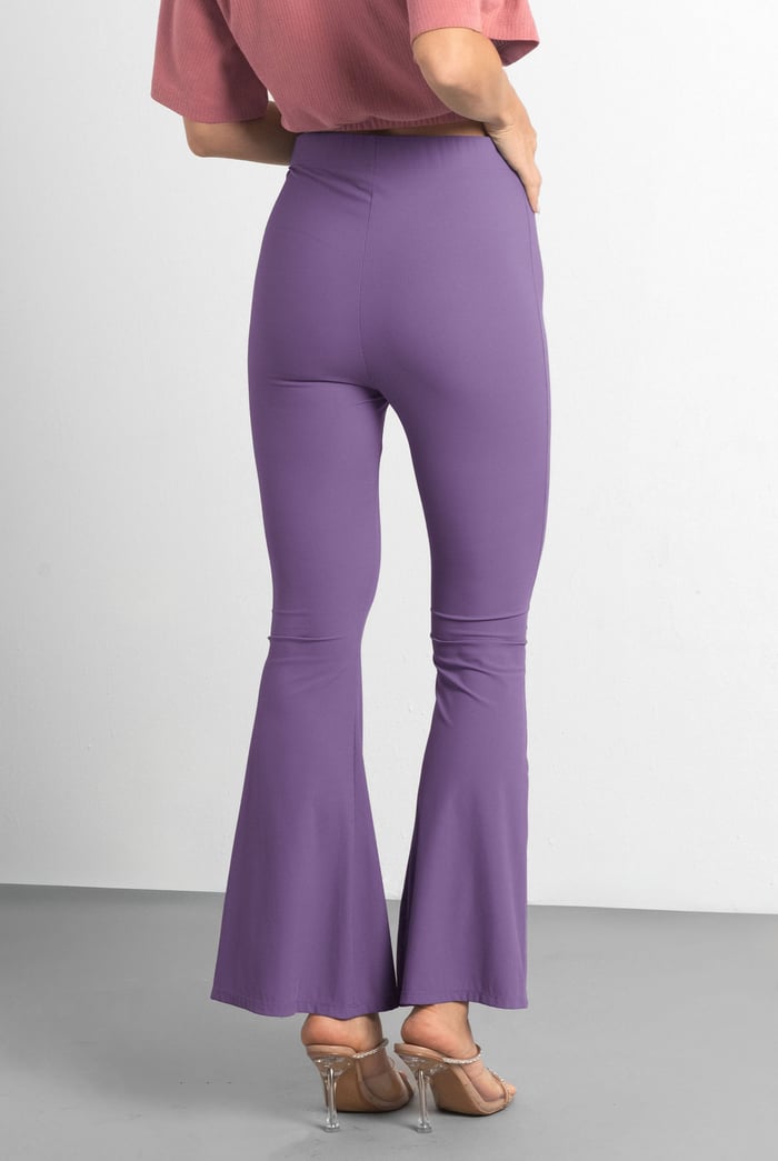 Women's Supper Stretch Zip Details Flare Leggings
