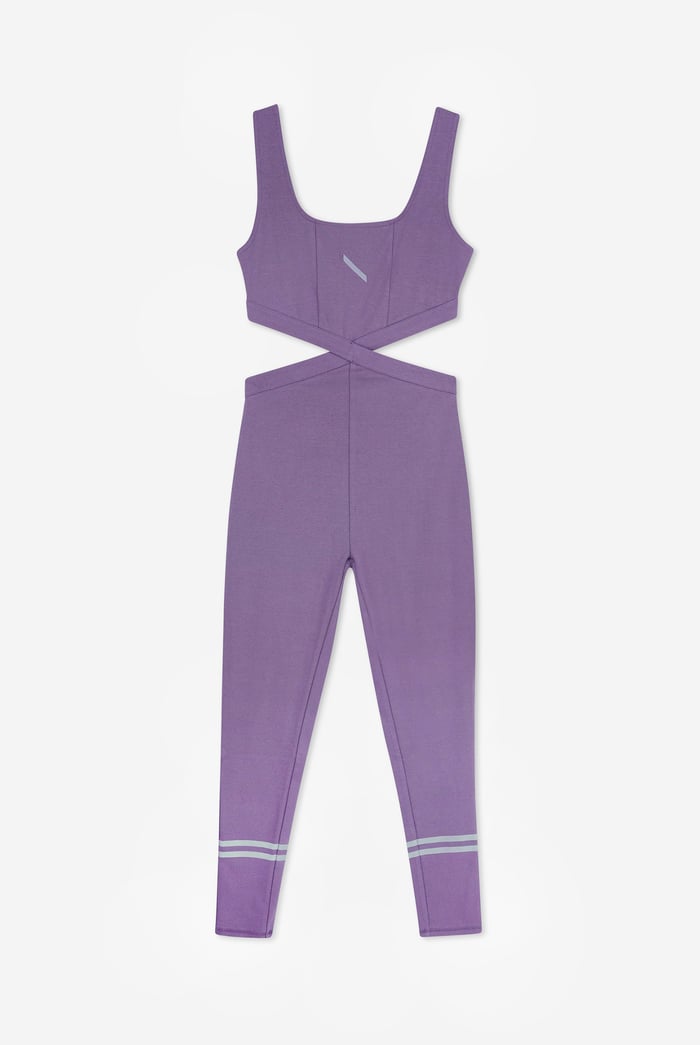 Reflective Print Bodycon Active Jumpsuit
