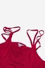 Shoulder Straps Lace Up Cami Set