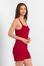 Shoulder Straps Lace Up Cami Set