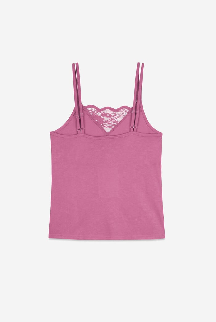 Shoulder Straps Lace Up Cami Set