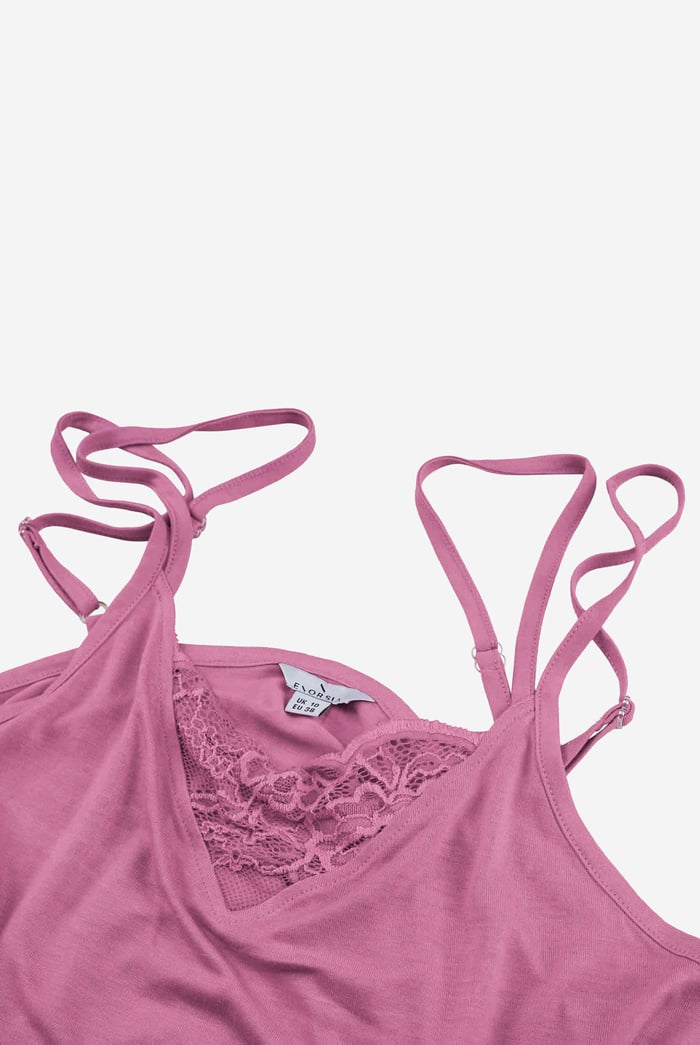 Shoulder Straps Lace Up Cami Set