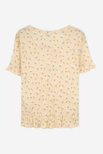 Short Ruffle Sleeve Cotton Printed Pyjamas Set