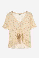 Short Ruffle Sleeve Cotton Printed Pyjamas Set