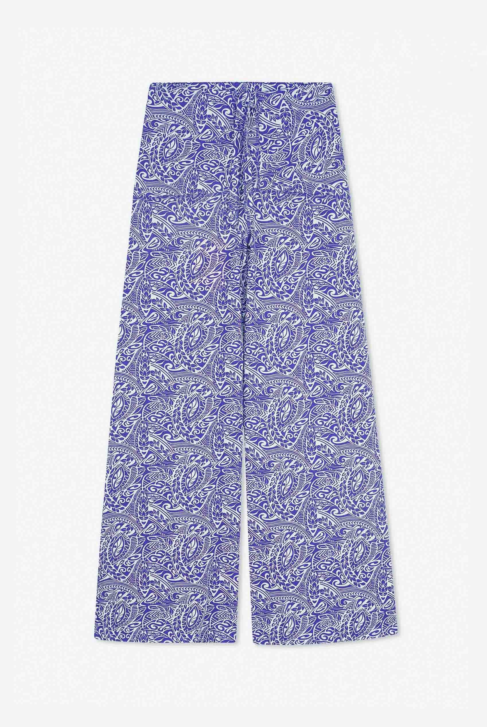 Womens Paisley Printed Wide Leg Trouser