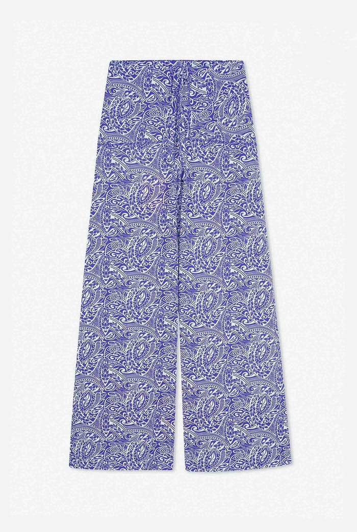 Womens Paisley Printed Wide Leg Trouser