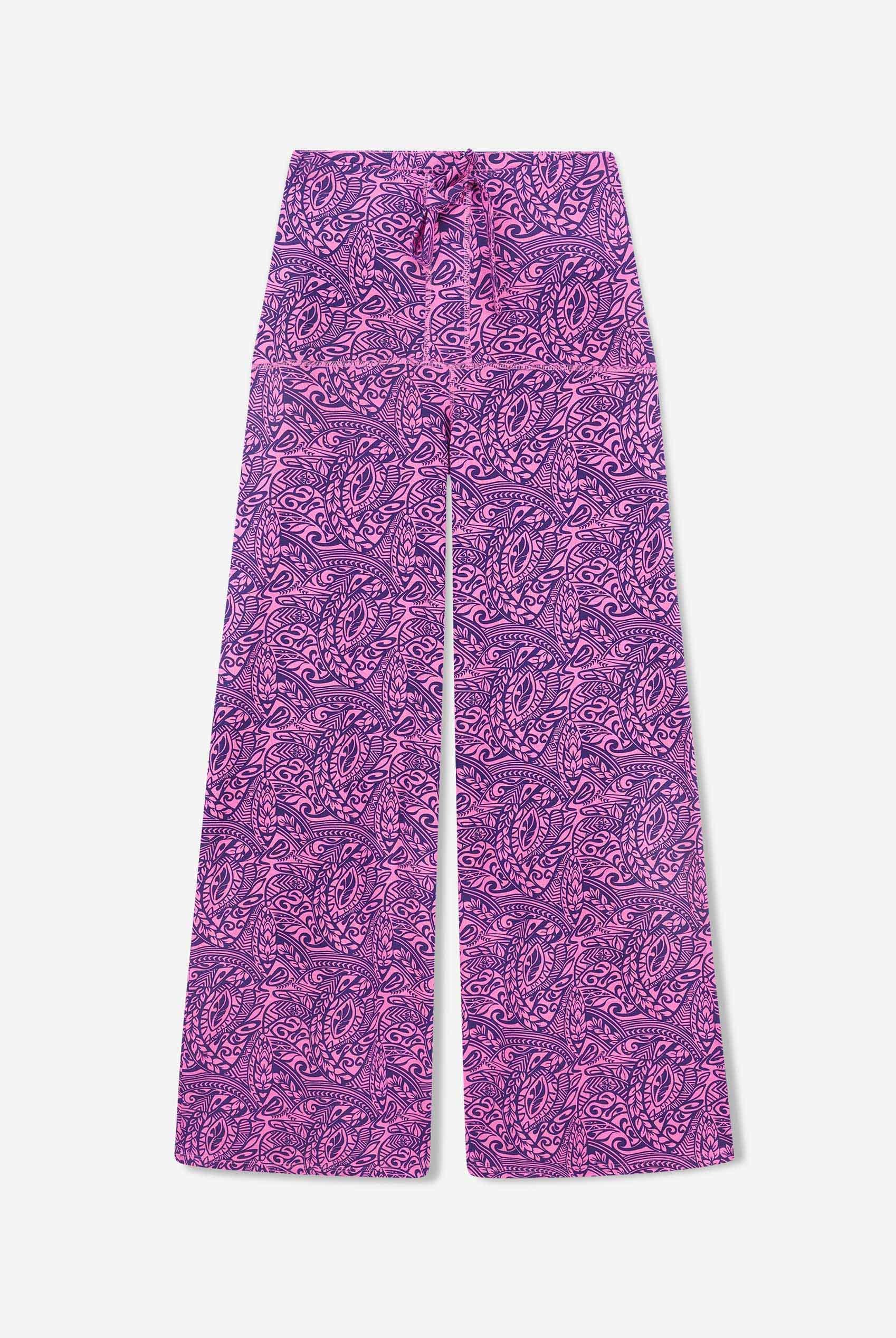 Womens Paisley Printed Wide Leg Trouser