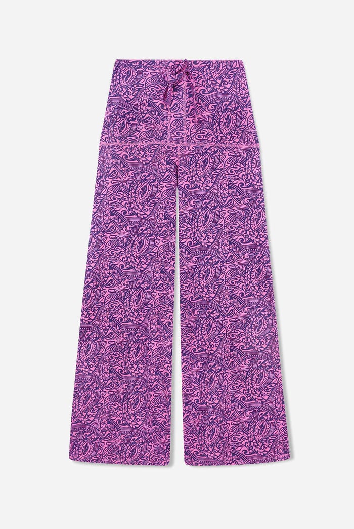 Womens Paisley Printed Wide Leg Trouser