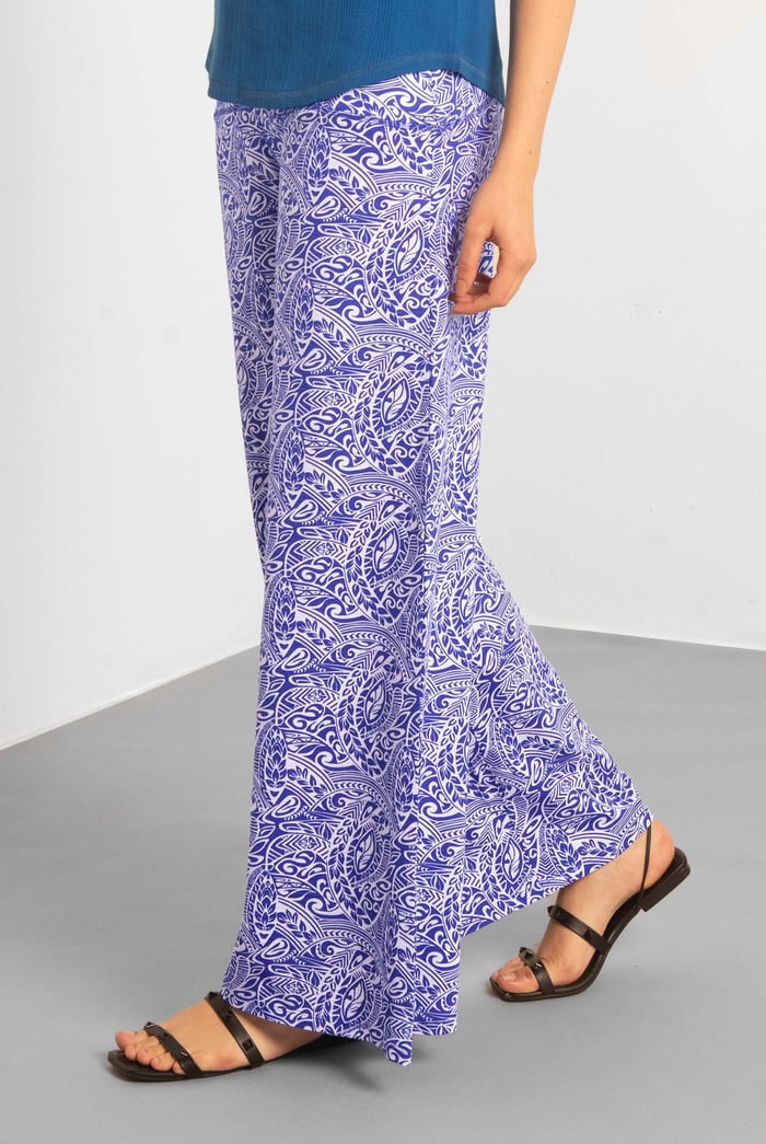Womens Paisley Printed Wide Leg Trouser