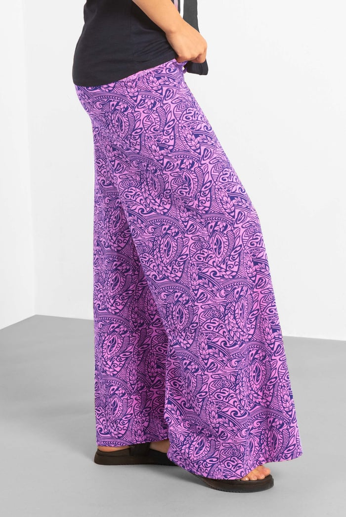 Womens Paisley Printed Wide Leg Trouser