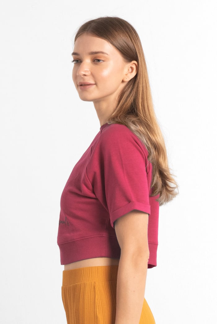 Womens Blossom Print Cropped Sweatshirt