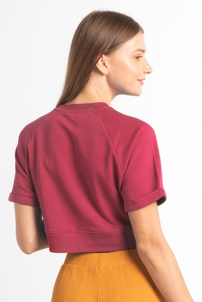 Womens Blossom Print Cropped Sweatshirt