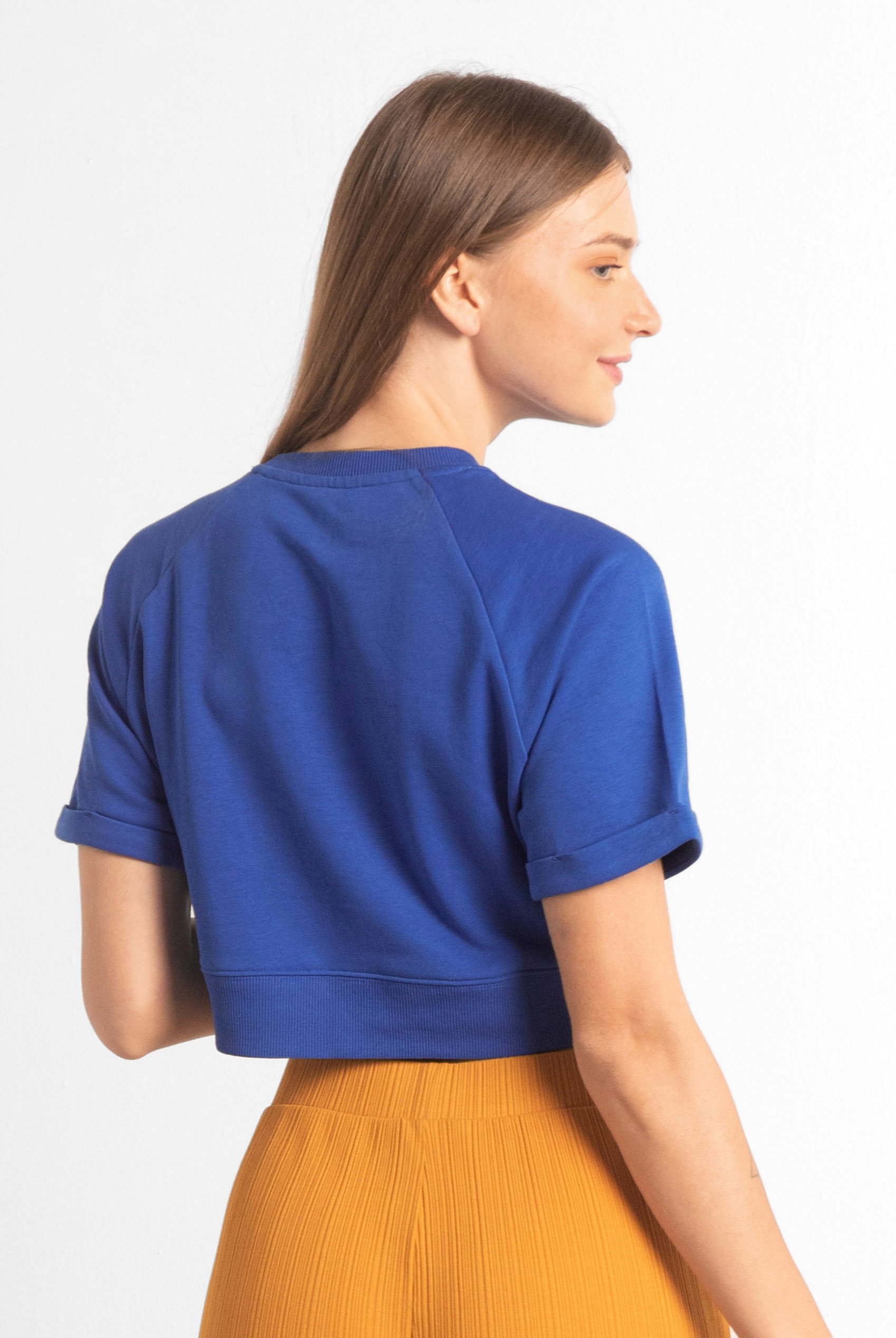 Womens Blossom Print Cropped Sweatshirt