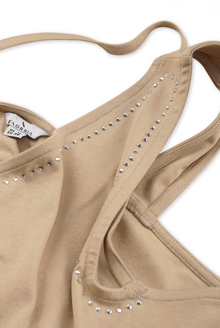 Solid ​Knitted Asymmetrical Tank Top