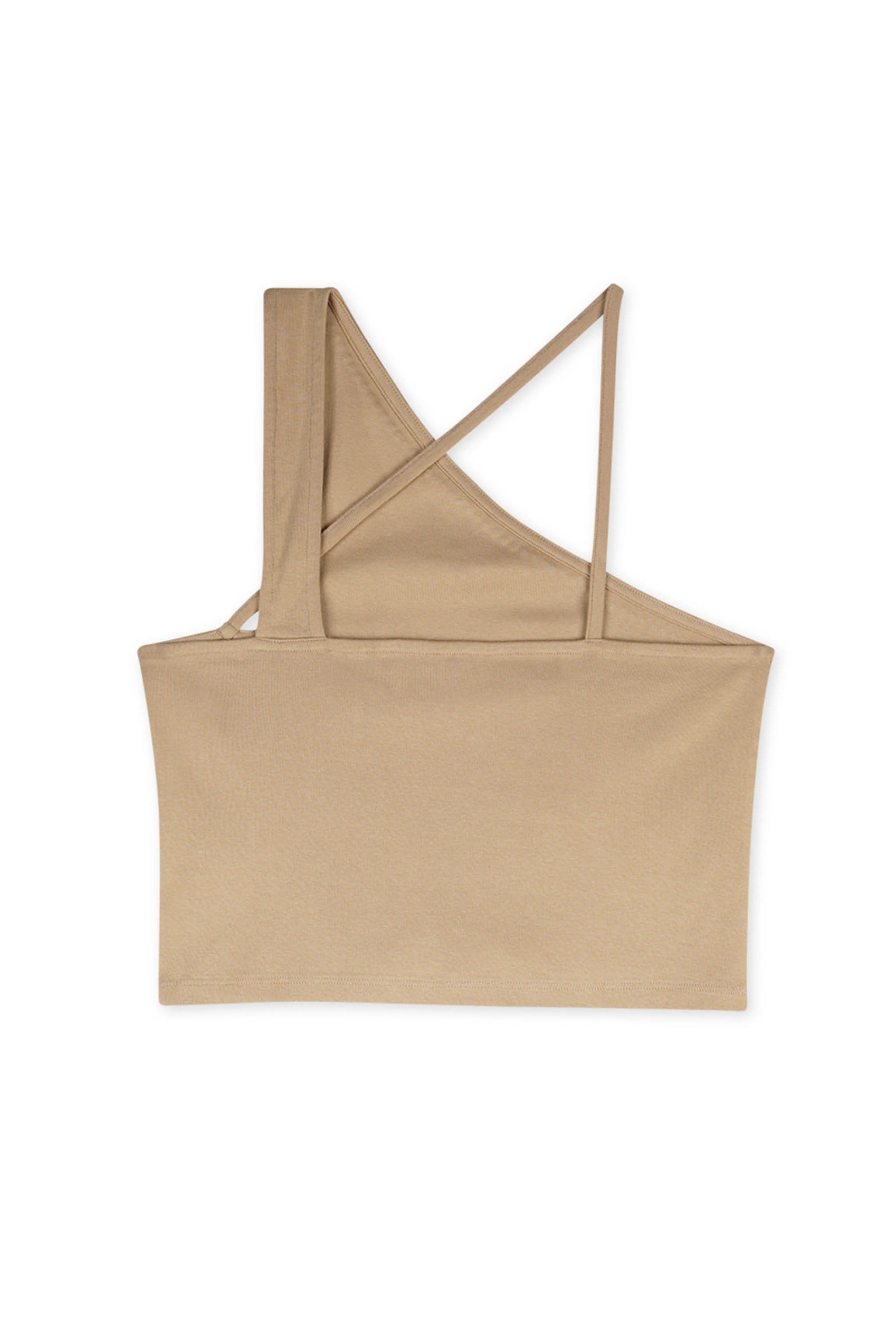 Solid ​Knitted Asymmetrical Tank Top