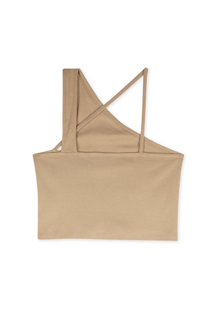 Solid ​Knitted Asymmetrical Tank Top