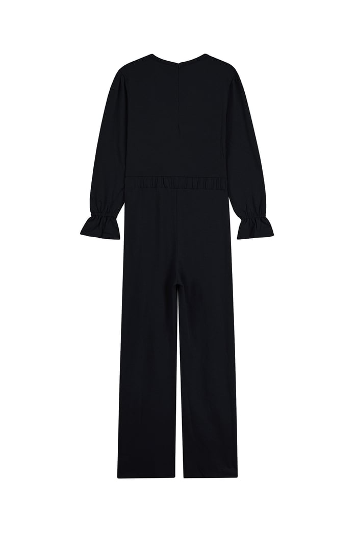 Women Long Sleeve Wrap Jumpsuit