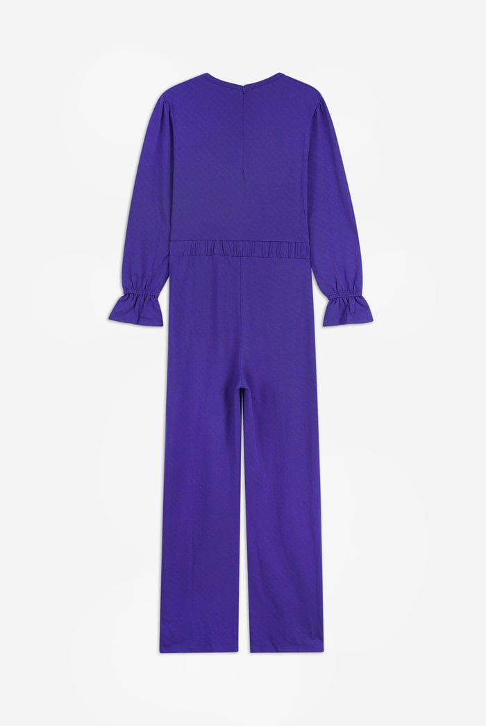 Women Long Sleeve Wrap Jumpsuit