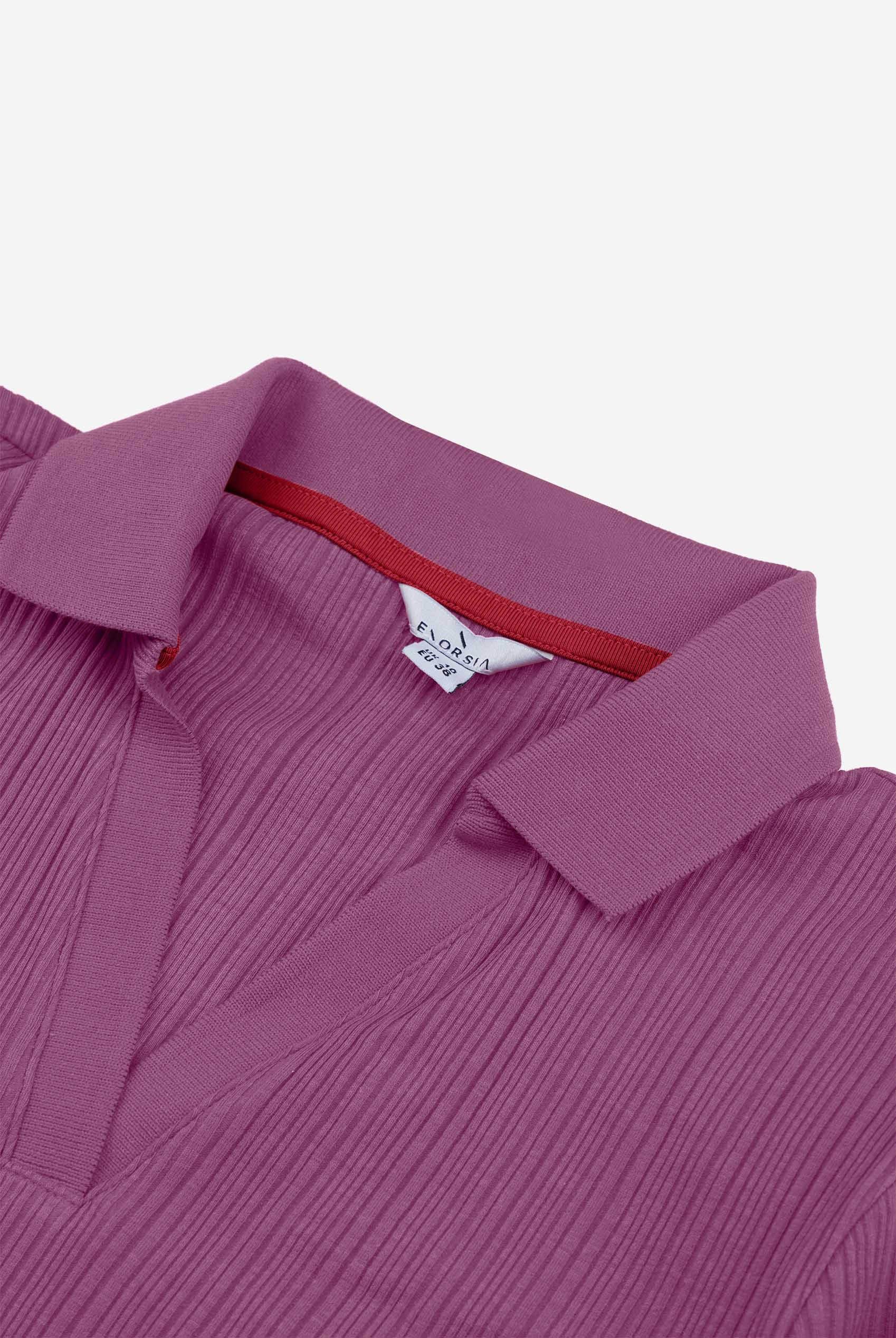 Womens Puff Sleeve V-Neck Polo Shirt