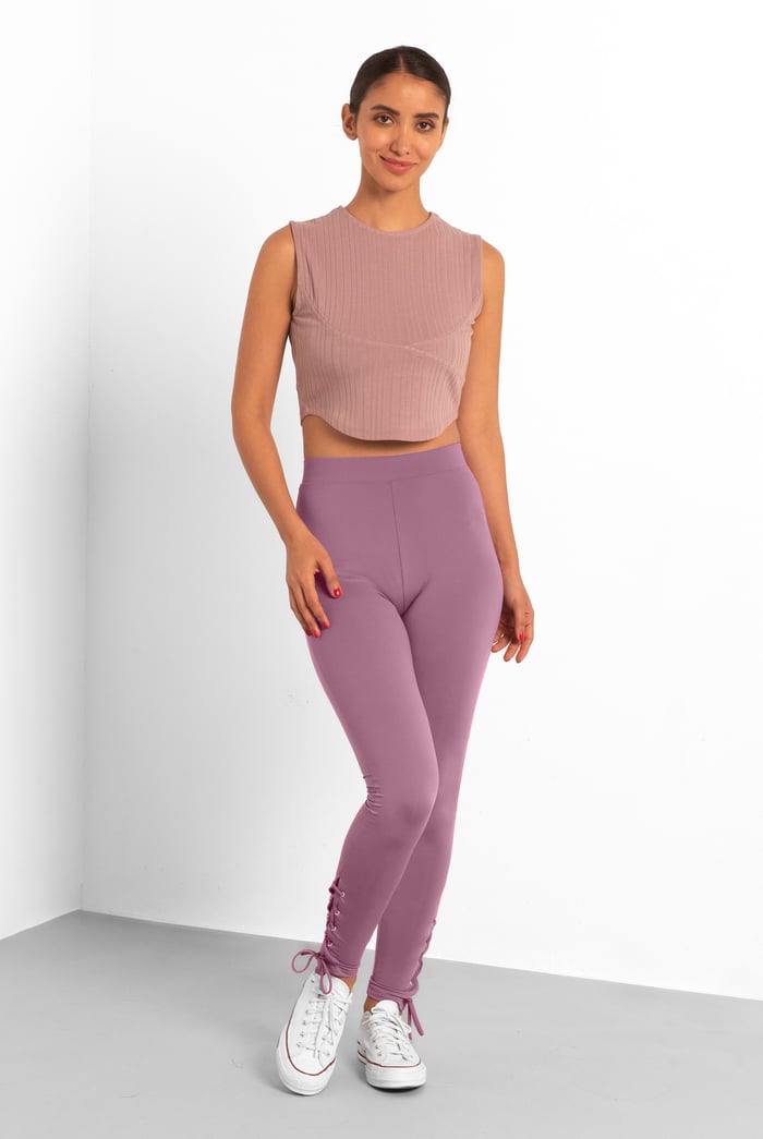 Women's Draw cord Detailed Hem Slim Leggings