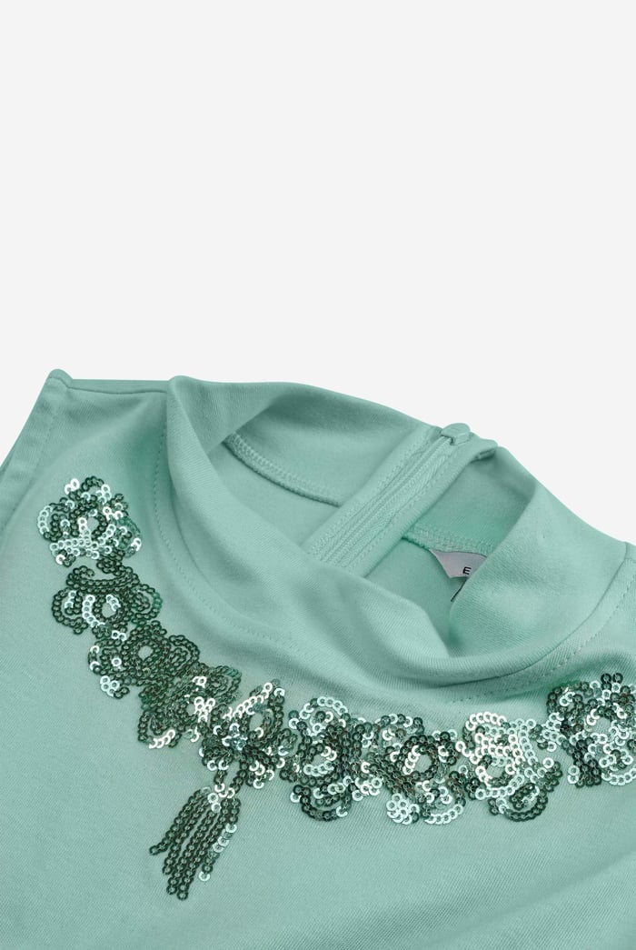 Sequin Embroidered Cut Out Waist Maxi Dress