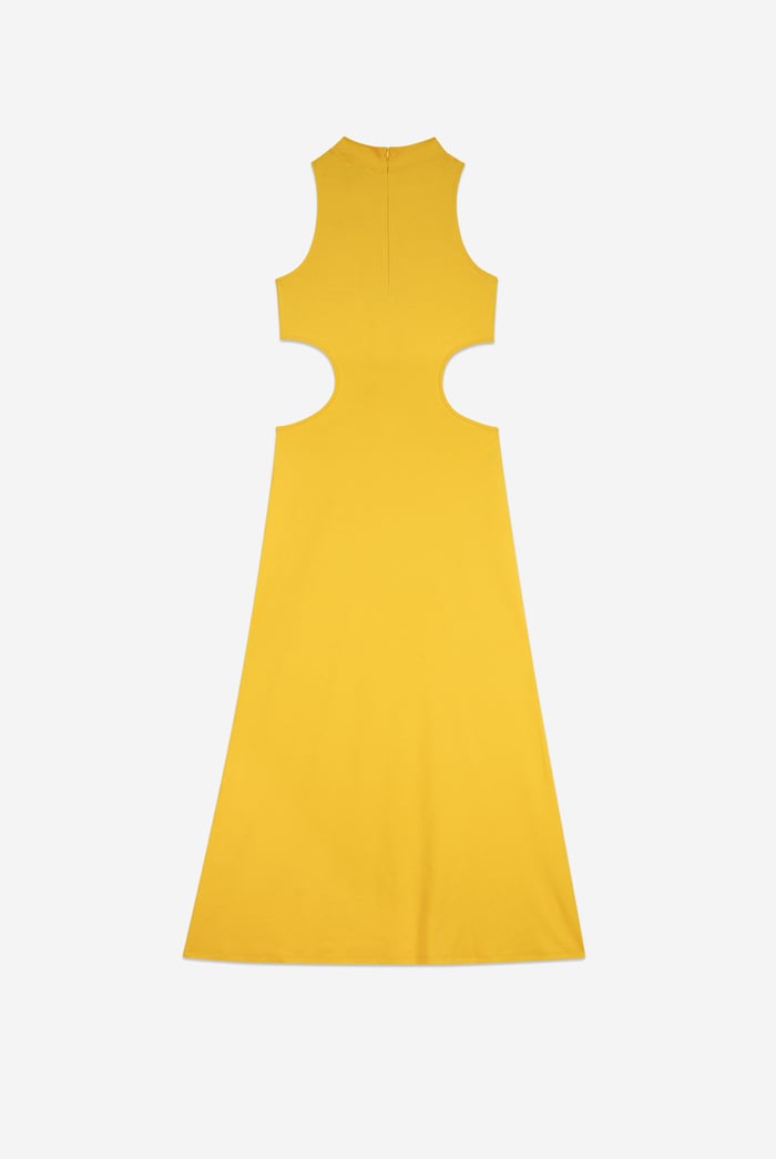 Sequin Embroidered Cut Out Waist Maxi Dress