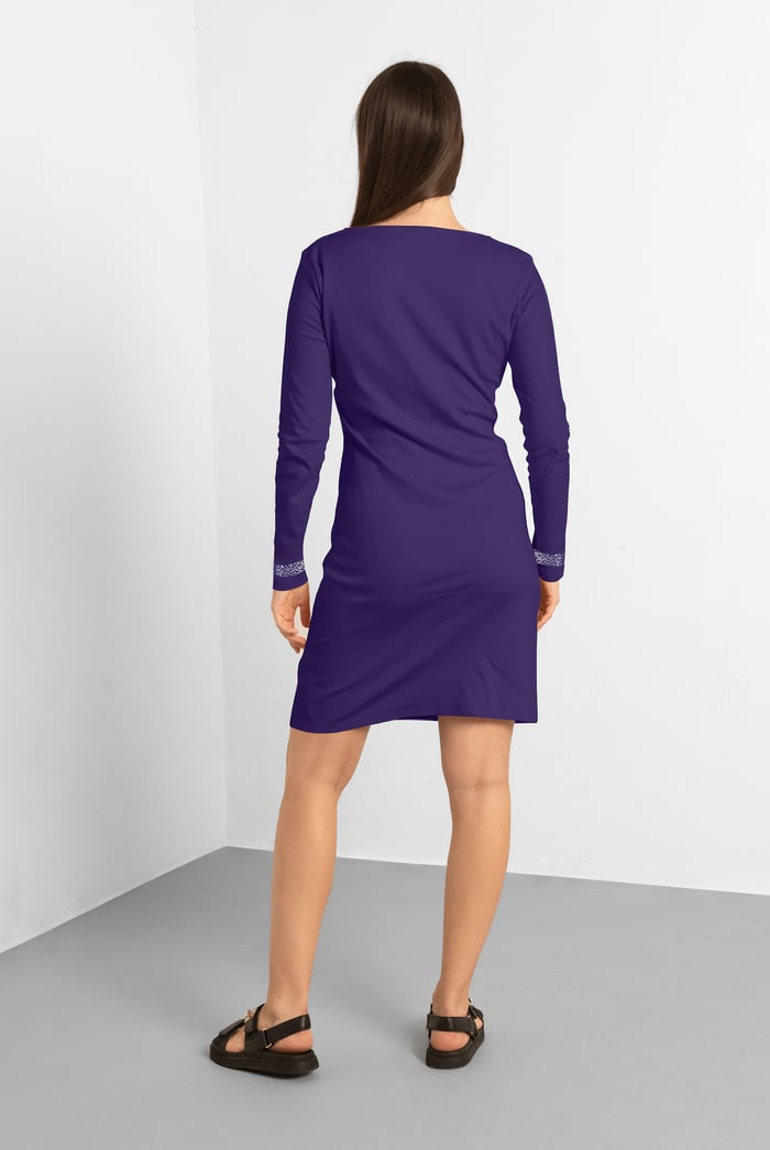 Womens Full Sleeve Embroidered Wrap Dress