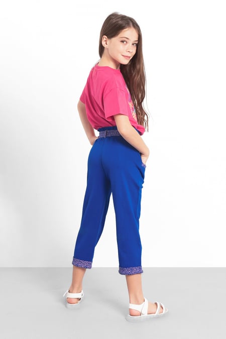 Blue Trouser With Cut & Sew Panel  (5/6yrs-10/11yrs)