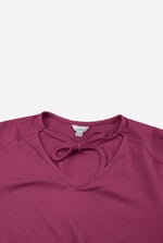 Women Knot Details V-Neck Bell Sleeve Top