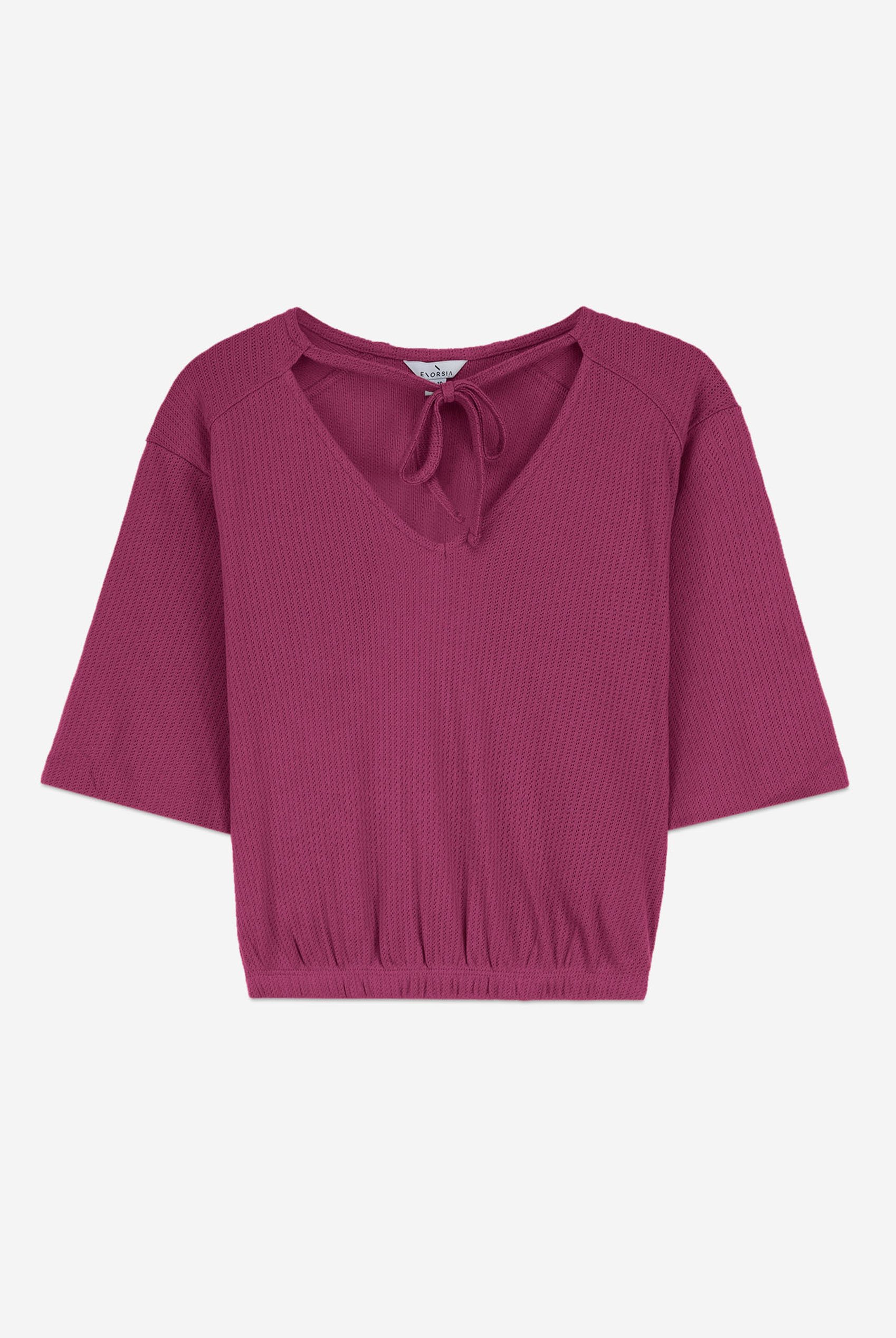 Women Knot Details V-Neck Bell Sleeve Top