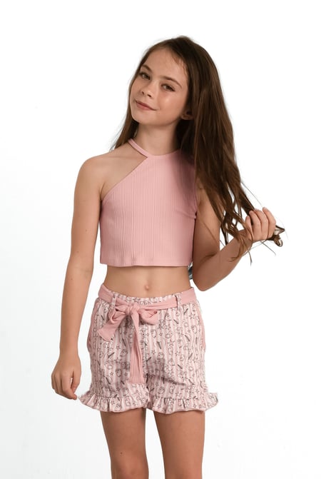 Cream One Shoulder Top & Bottom Set(2/3yrs-8/9yrs)