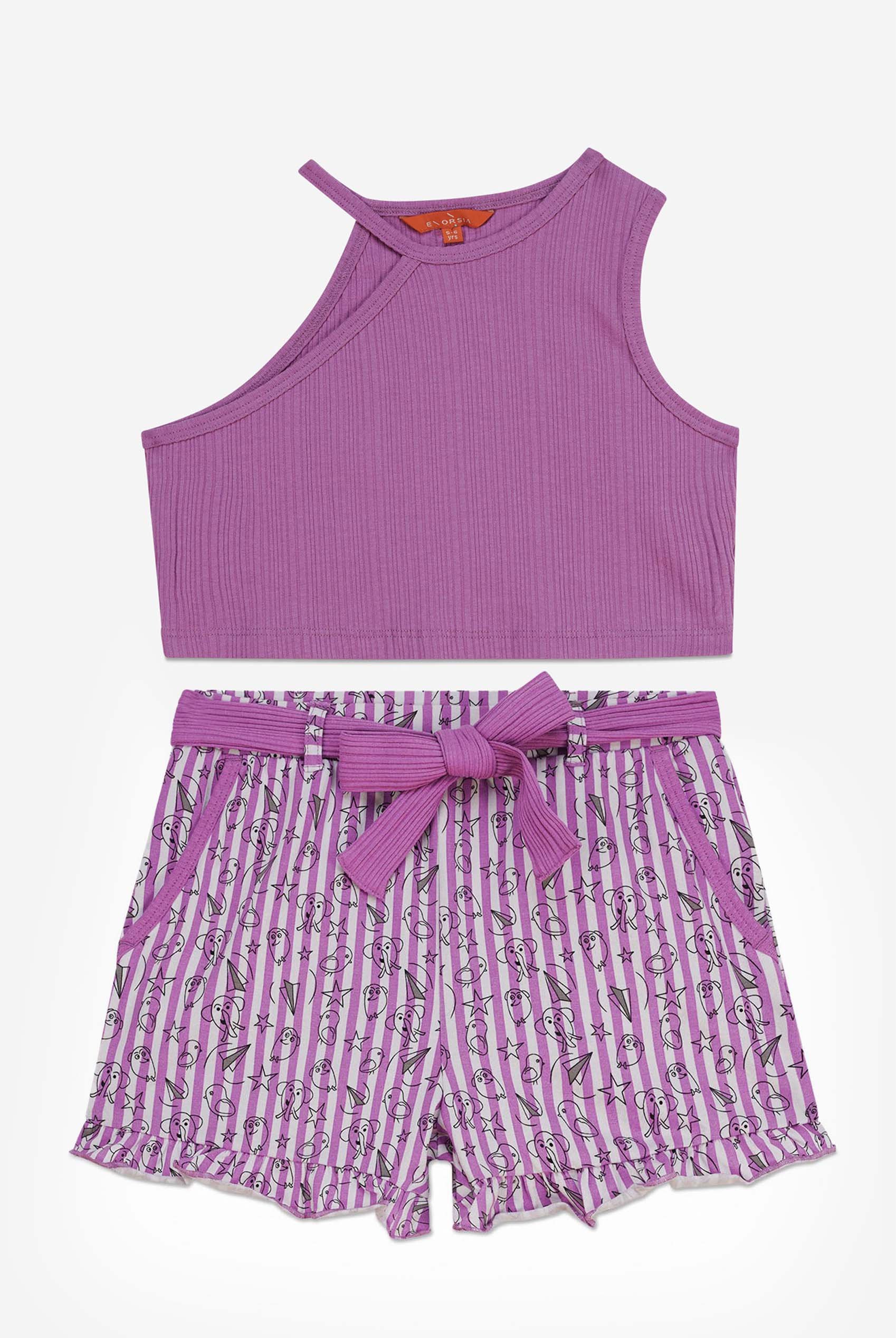 One Shoulder Top & Bottom Set(2/3yrs-8/9yrs)