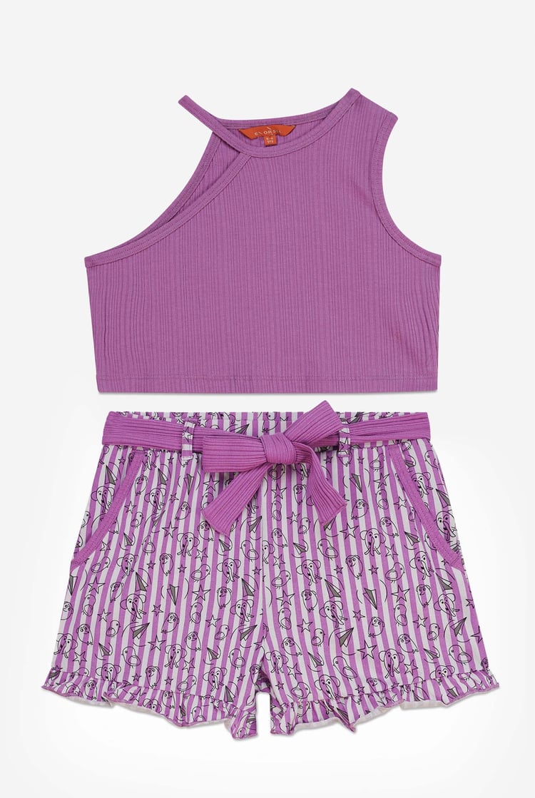 One Shoulder Top & Bottom Set(2/3yrs-8/9yrs)