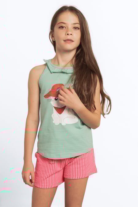 Girls Red Shorts With Frill Details(5/6yrs -10/11yrs)