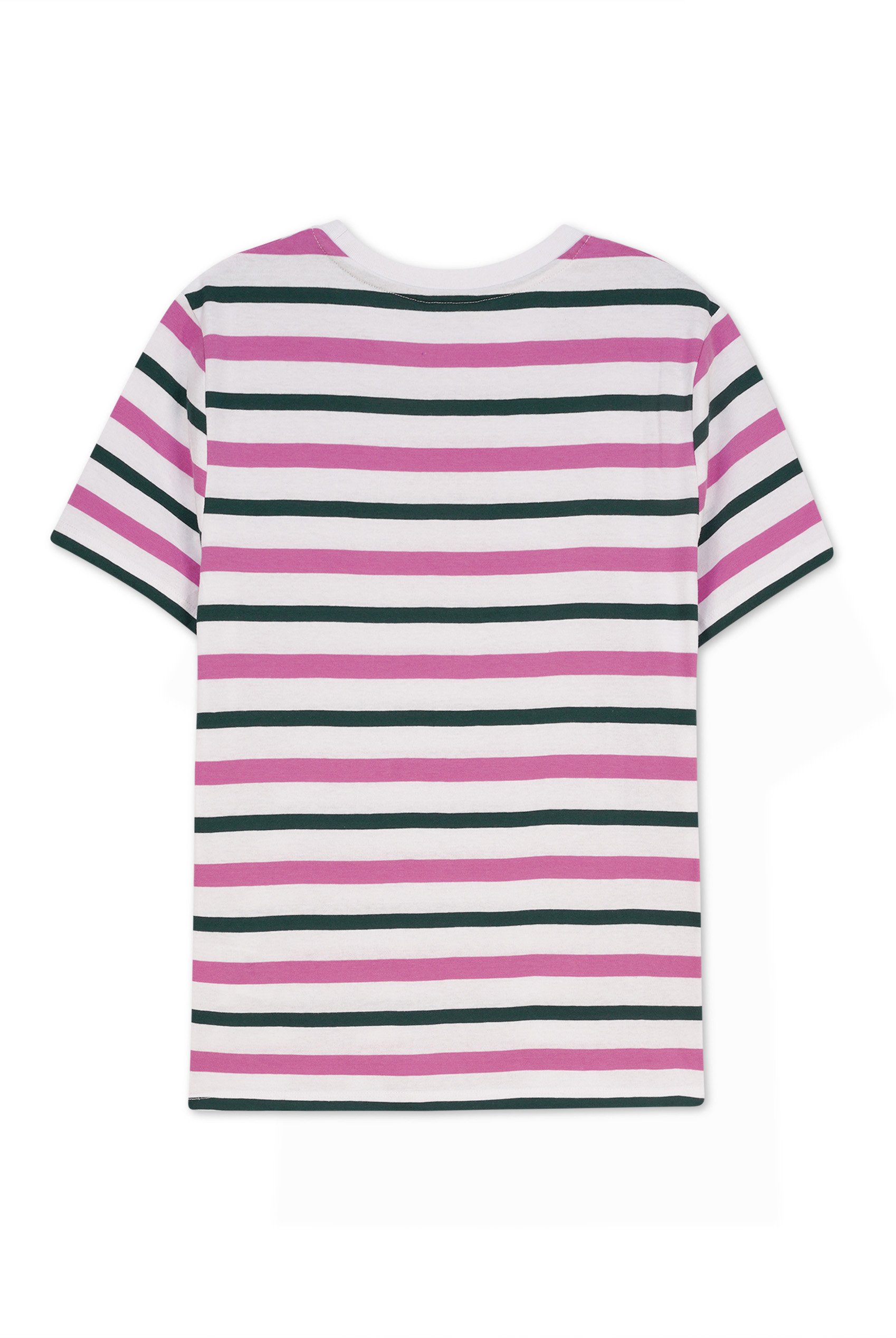 Womens Button Details Stripe T-Shirt