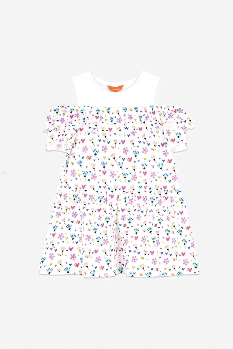 Girls Printed Ruffles Dress (5/6yrs-10/11yrs)