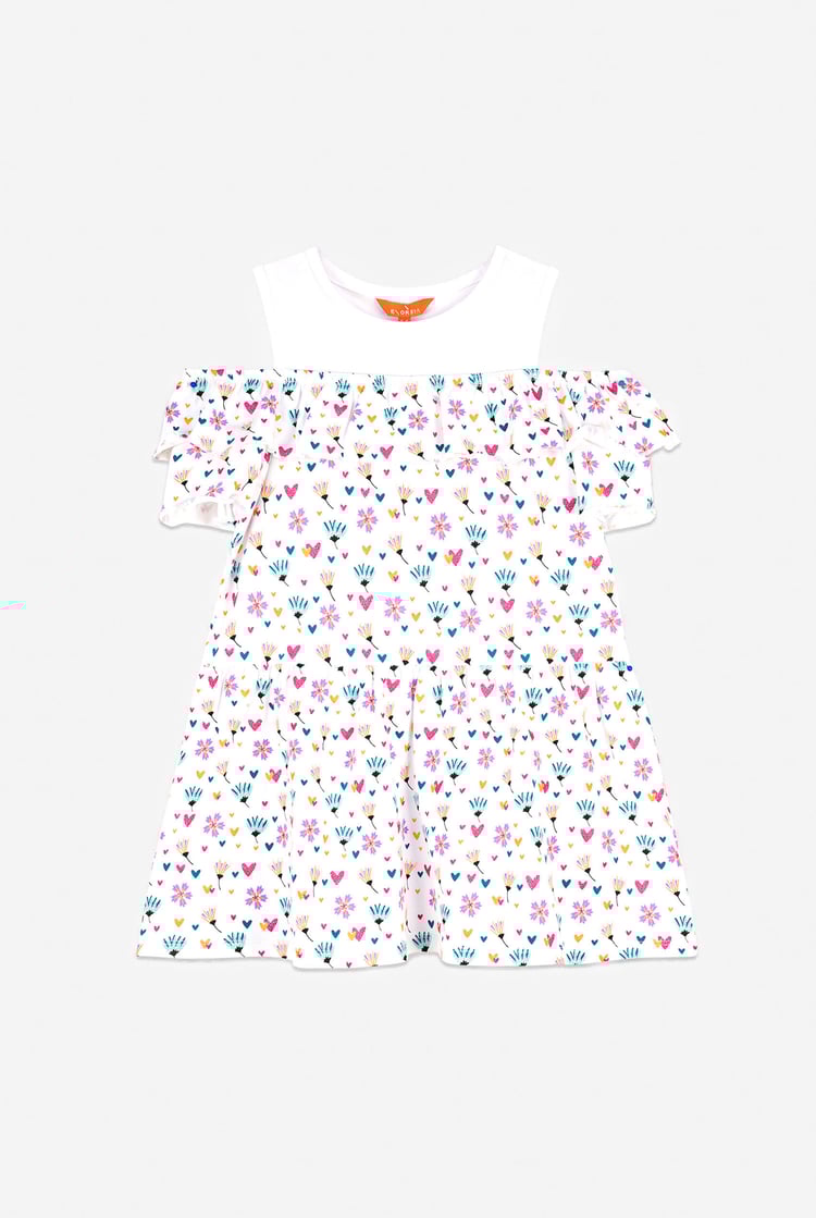 Girls Printed Ruffles Dress (5/6yrs-10/11yrs)