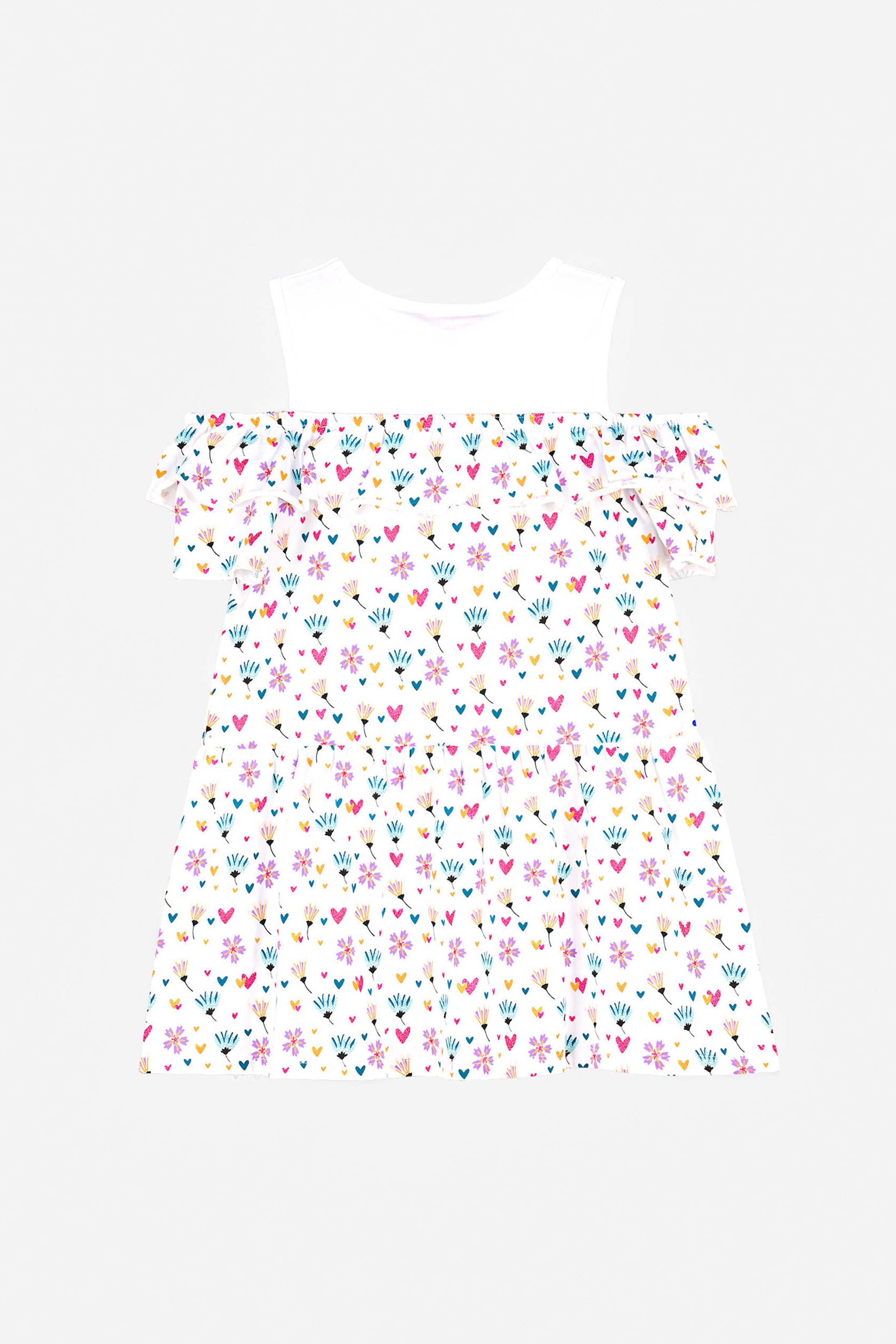 Girls Printed Ruffles Dress (5/6yrs-10/11yrs)
