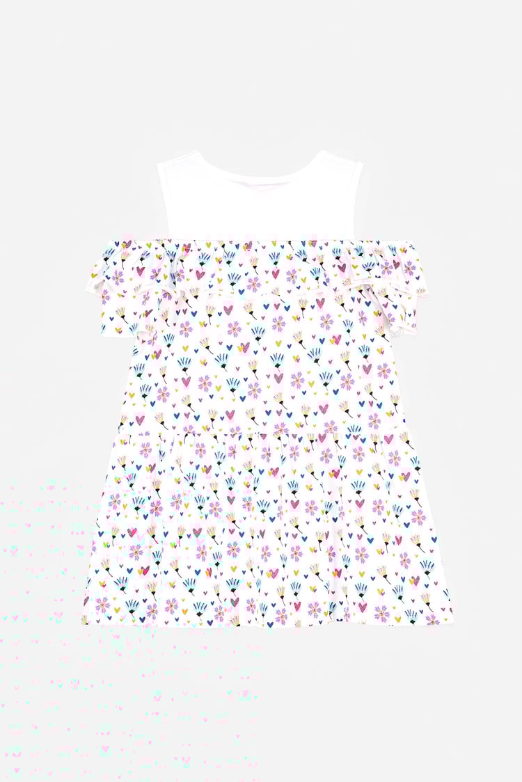 Girls Printed Ruffles Dress (5/6yrs-10/11yrs)