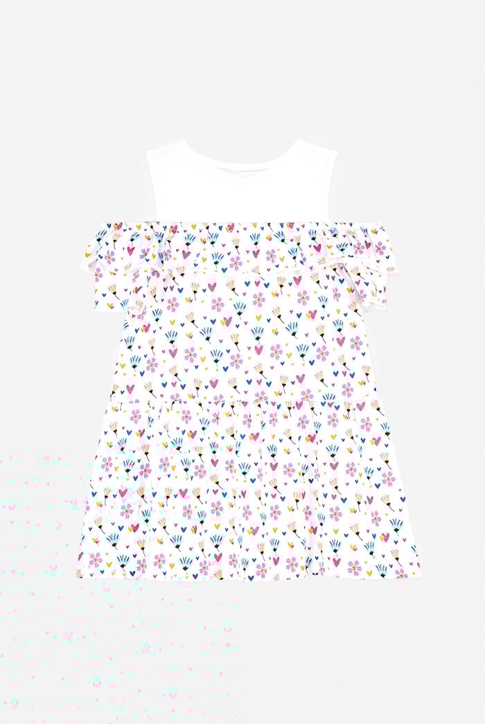 Girls Printed Ruffles Dress (5/6yrs-10/11yrs)