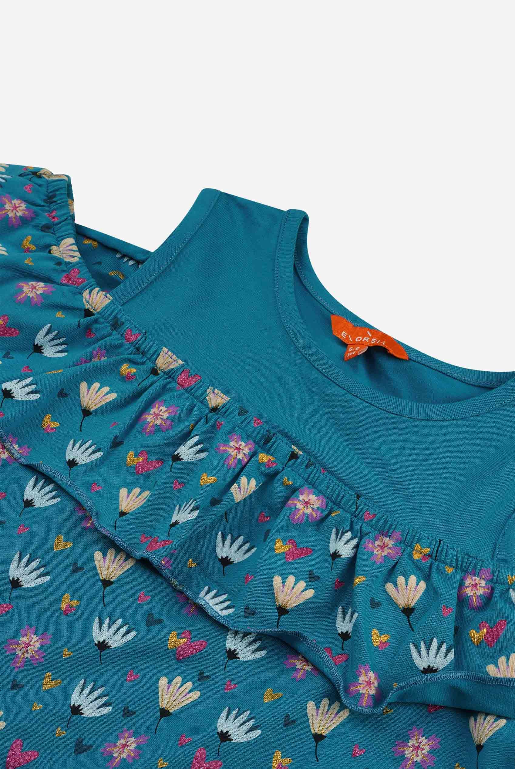 Girls Printed Ruffles Dress (5/6yrs-10/11yrs)