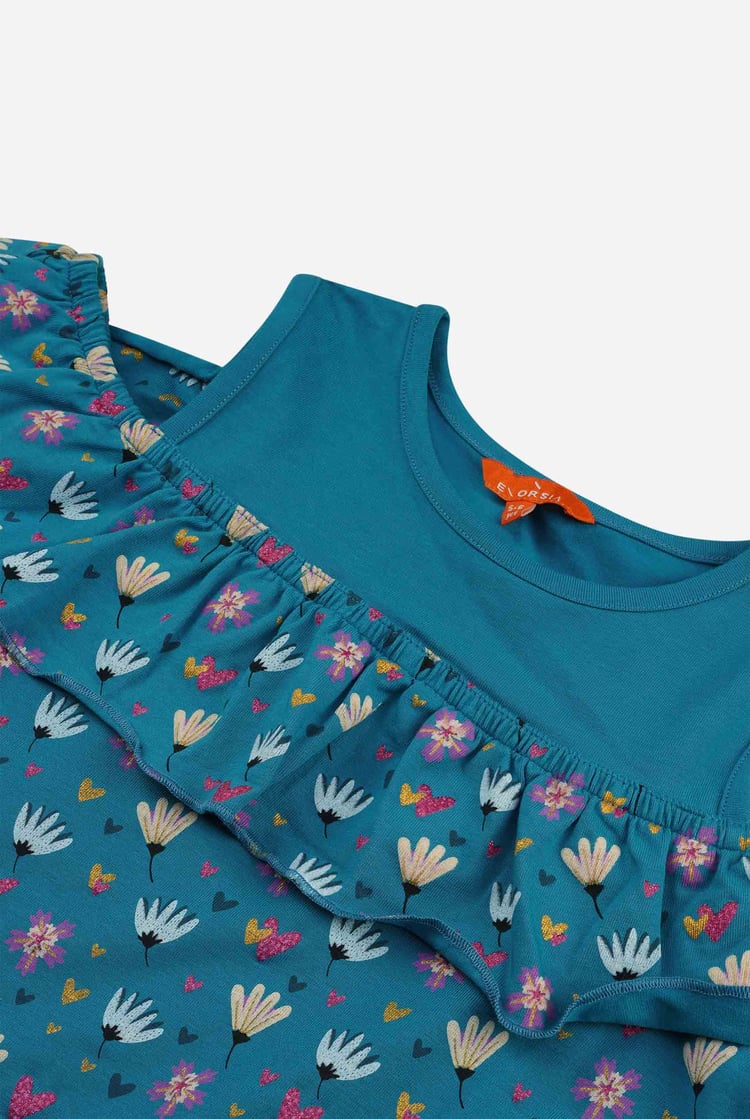 Girls Printed Ruffles Dress (5/6yrs-10/11yrs)