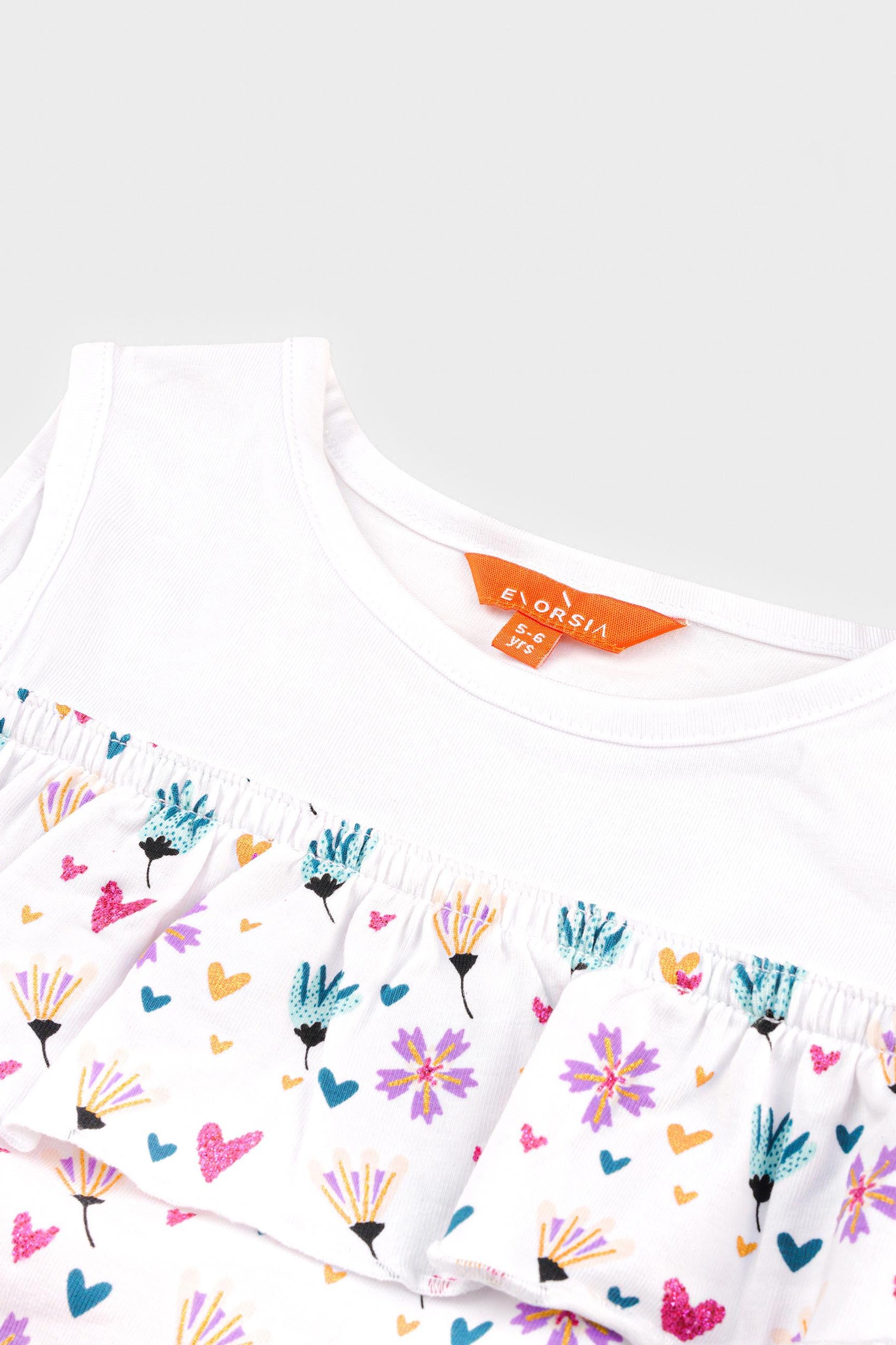 Girls Printed Ruffles Dress (5/6yrs-10/11yrs)