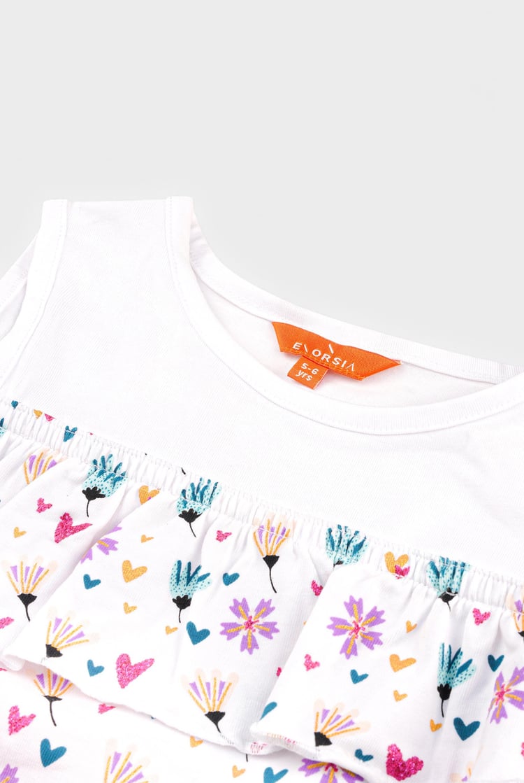 Girls Printed Ruffles Dress (5/6yrs-10/11yrs)