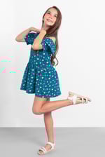 Girls Printed Ruffles Dress (5/6yrs-10/11yrs)