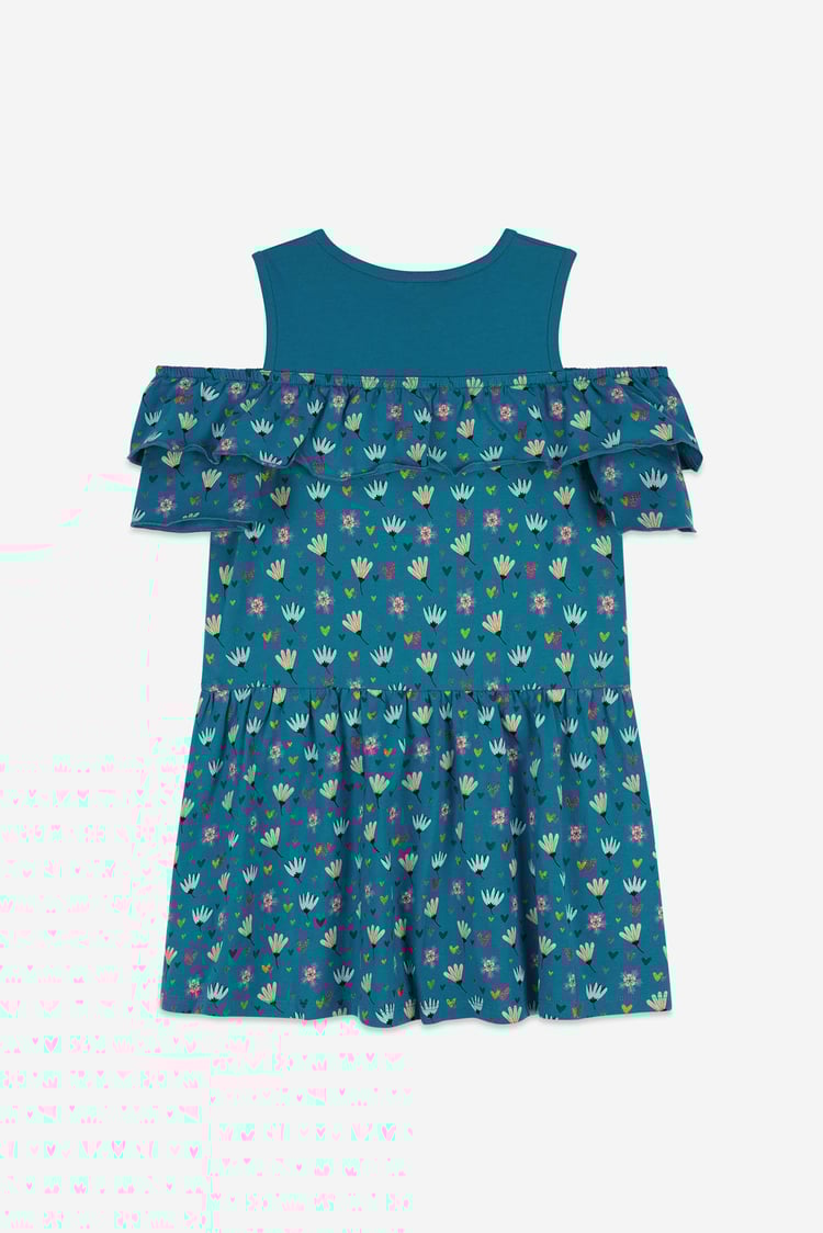 Girls Printed Ruffles Dress (5/6yrs-10/11yrs)