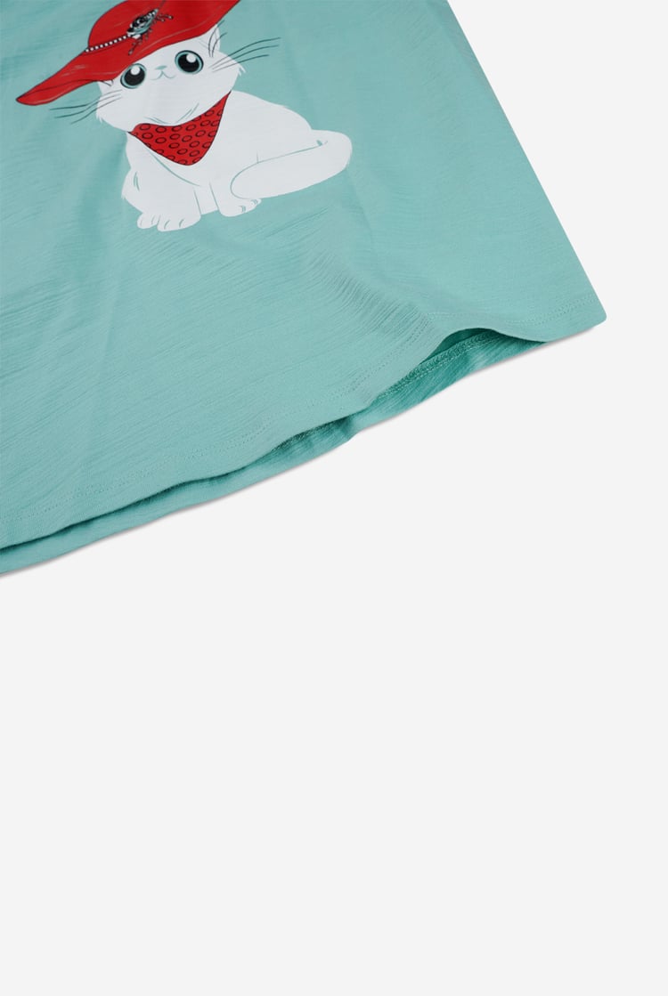 Girls Cat With Hat Tank Top (2/3yrs-8/9yrs)