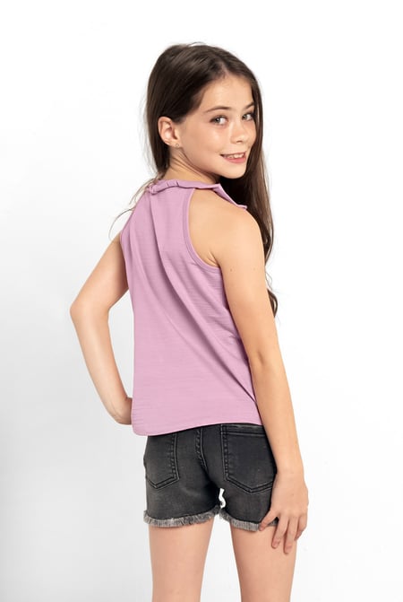 Girls Pink Cat With Hat Tank Top (2/3yrs-8/9yrs)
