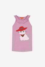 Girls Cat With Hat Tank Top (2/3yrs-8/9yrs)